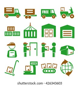 delivery, shipping, logistics icon set