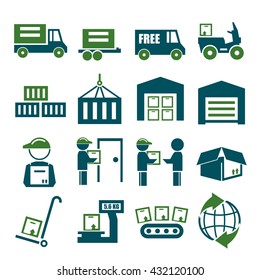 delivery, shipping, logistics icon set