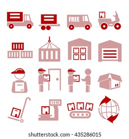 delivery, shipping, logistics icon set