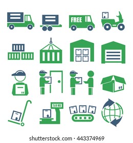 delivery, shipping, logistics icon set