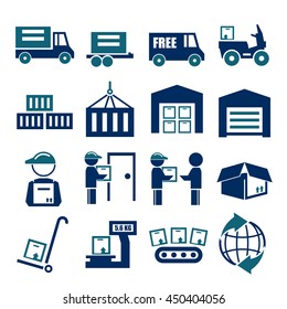 delivery, shipping, logistics icon set