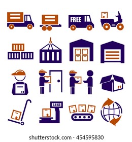 delivery, shipping, logistics icon set