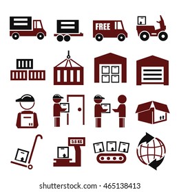 delivery, shipping, logistics icon set