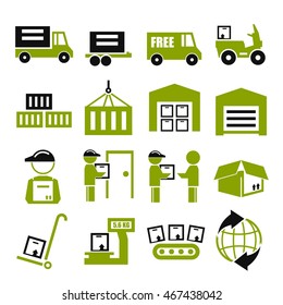 delivery, shipping, logistics icon set