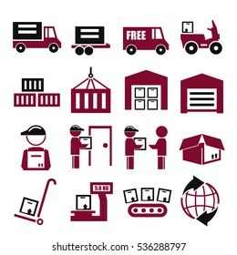 delivery, shipping, logistics icon set