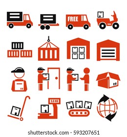 delivery, shipping, logistics icon set