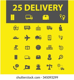 delivery, shipping, logistics  icons, signs vector concept set for infographics, mobile, website, application
