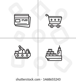 Delivery and shipping, logistics lineal icon set, transparent background.