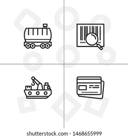 Delivery and shipping, logistics lineal icon set, transparent background.