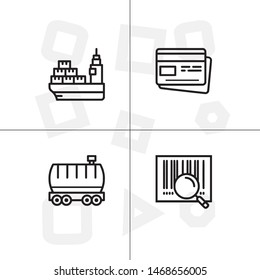 Delivery and shipping, logistics lineal icon set, transparent background.