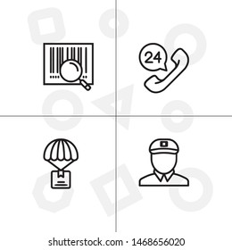 Delivery and shipping, logistics lineal icon set, transparent background.