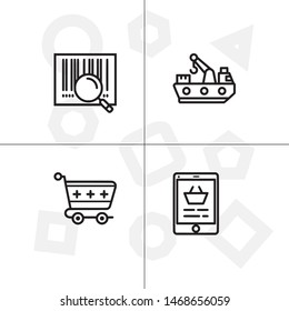 Delivery and shipping, logistics lineal icon set, transparent background.