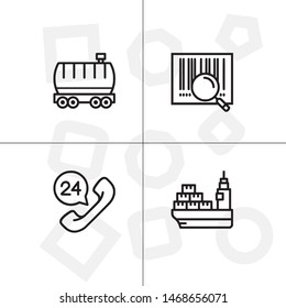 Delivery and shipping, logistics lineal icon set, transparent background.