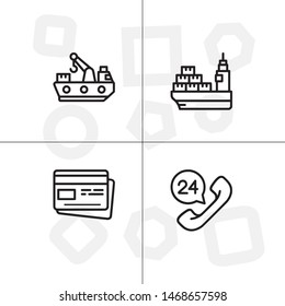 Delivery and shipping, logistics lineal icon set, transparent background.