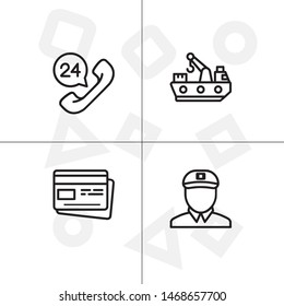 Delivery and shipping, logistics lineal icon set, transparent background.