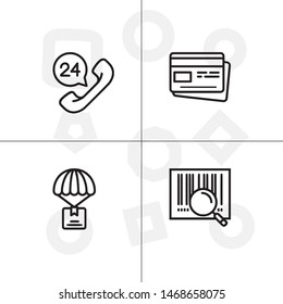 Delivery and shipping, logistics lineal icon set, transparent background.