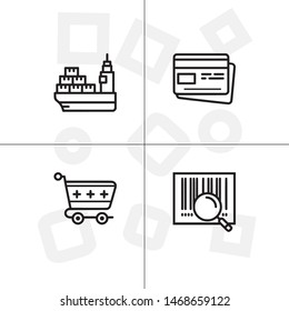 Delivery and shipping, logistics lineal icon set, transparent background.