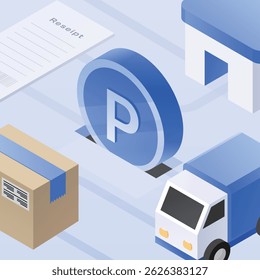 Delivery Shipping  Logistics Point E-commerce Shipping box illustration
