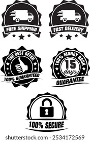 Icono de Web de entrega, envío y logística, Ilustraciones vectoriales.