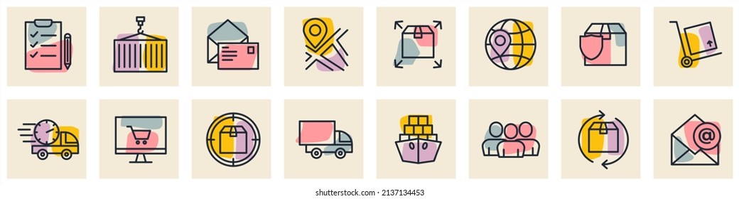 Delivery and shipping set icon symbol template for graphic and web design collection logo vector illustration