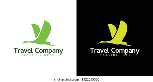 Delivery and shipping symbols with abstract stylized flying bird isolated on white, for fast delivering concept design