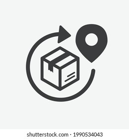 Icono de Vector de diseño plano de caja de transporte de envío de entrega