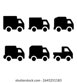 Delivery and Shipping Truck Icons Set