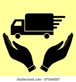 Delivery sign. Flat style icon vector illustration.