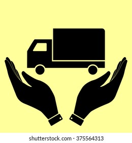 Delivery sign. Flat style icon vector illustration.