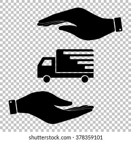 Delivery sign. Flat style icon vector illustration.