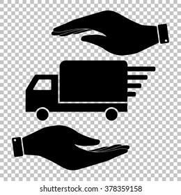 Delivery sign. Flat style icon vector illustration.