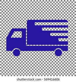 Delivery sign illustration. Blue icon on transparent background.