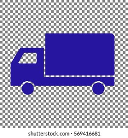 Delivery sign illustration. Blue icon on transparent background.