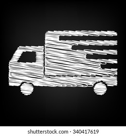 Delivery sign illustration with chalk effect 