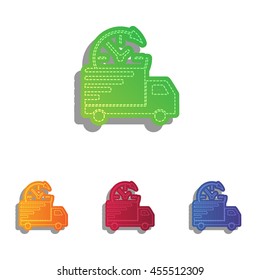 Delivery sign illustration. Colorfull applique icons set.