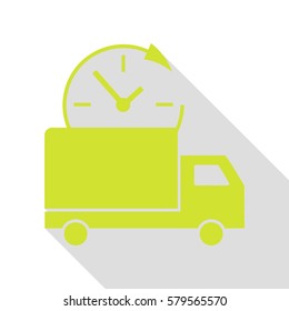 Delivery sign illustration. Pear icon with flat style shadow path.