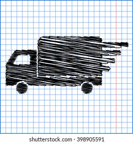 Delivery sign illustration with pen effect
