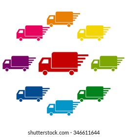 Delivery sign illustration set