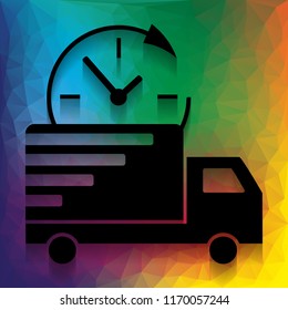 Delivery sign illustration. Vector. Flat style black icon on white.