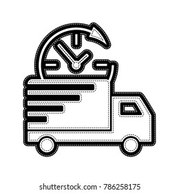 Delivery sign illustration. Vector. Flat style black icon on white.