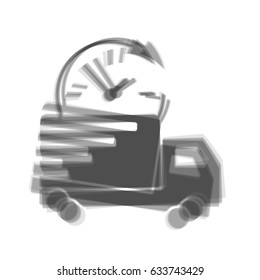 Delivery sign illustration. Vector. Gray icon shaked at white background.