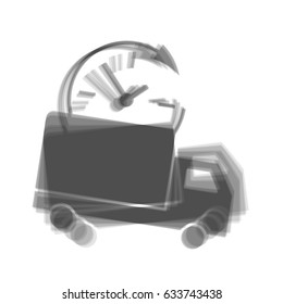 Delivery sign illustration. Vector. Gray icon shaked at white background.