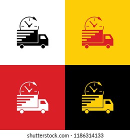 Delivery sign illustration. Vector. Icons of german flag on corresponding colors as background.