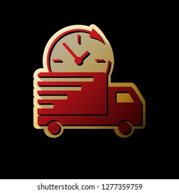 Delivery Sign Illustration Vector Red Icon Stock Vector (Royalty Free ...