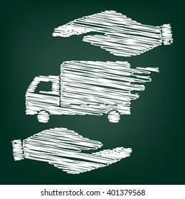 Delivery sign scrible effect 
