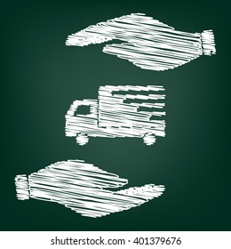 Delivery sign scrible effect 