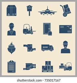 Delivery simple icons set for web and mobile design