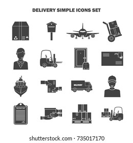 Delivery simple icons set for web and mobile design