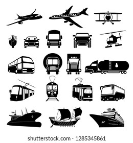 Delivery . Simple set  delivery by transport vector icons for web isolated on white background 