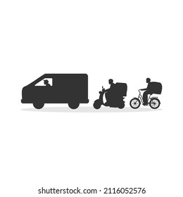 delivery simple vector design, isolated vector and silhouette on white background